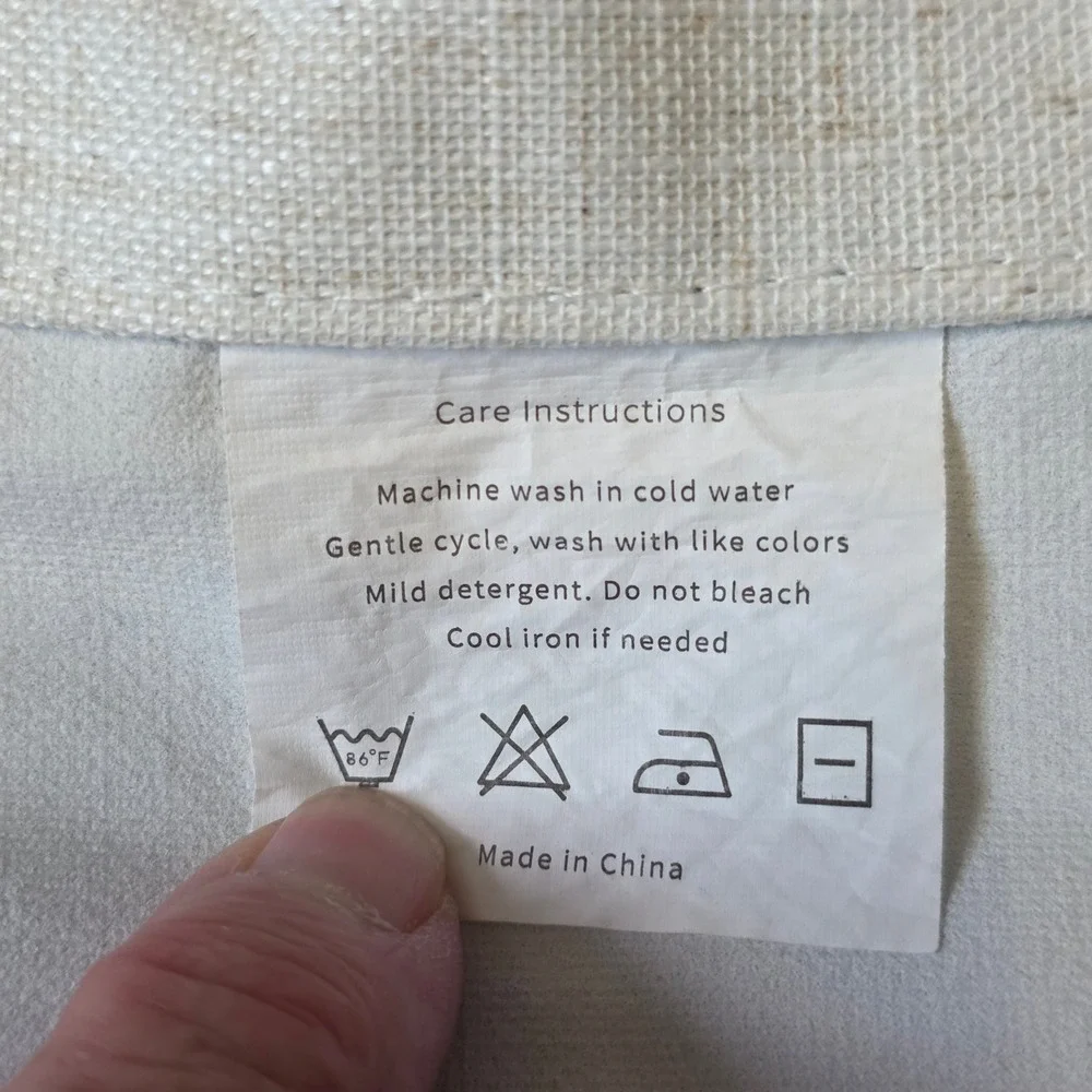 Set of 2 Oatmeal Beige Linen Blend Back Tab Lined Curtain Panels 52x88